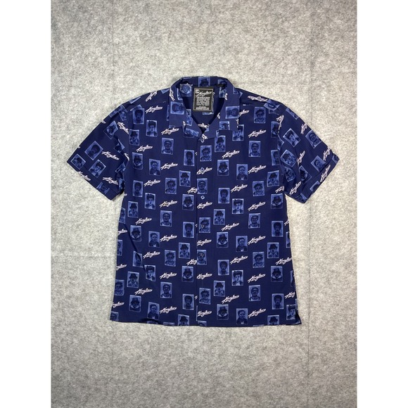 Kani Jeans Other - Kani Jeans Mens Short Sleeve Button Up Shirt All Over Print Portraits Size L